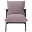 SESSEL in Mikrofaser Flieder  - Wengefarben/Flieder, Design, Holz/Textil (63/76/80cm) - Carryhome