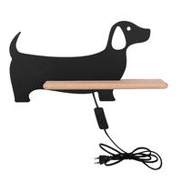 DJEČJA ZIDNA SVJETILJKA Dog  - crna, Konvencionalno, drvni materijal/drvo (36.5/12/18.5cm)