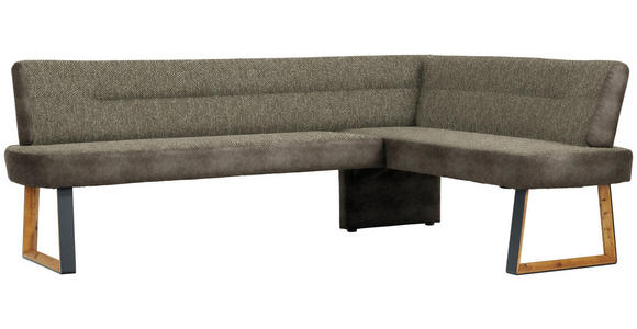 ECKBANK 215/173 cm  in Braun, Eichefarben  - Eichefarben/Schwarz, KONVENTIONELL, Holz/Textil (215/173cm) - Voleo
