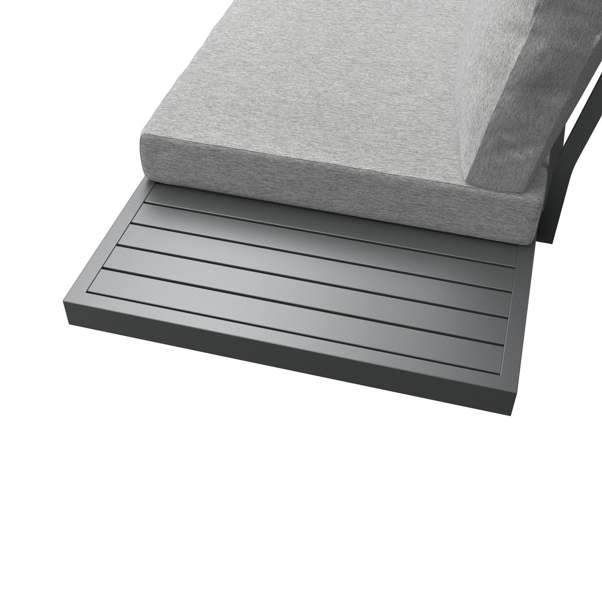LOUNGE GARNITURA jeklo  - siva, Design, kovina (176/100/71/46/67/74,5/60,5cm) - Ambia Garden