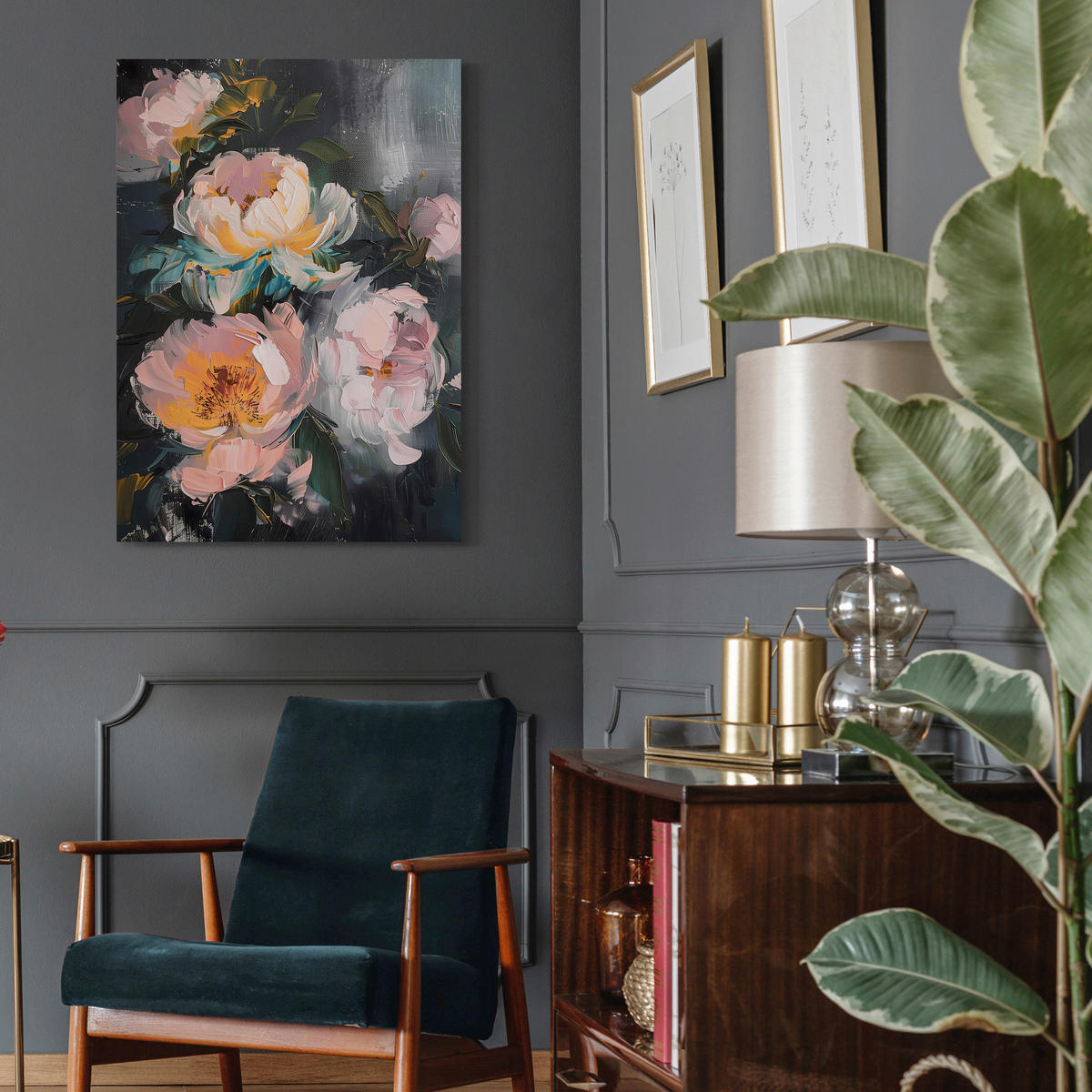 LEINWANDBILD Blumen 60/80 cm  - Multicolor, Basics, Holz/Textil (60/80cm)