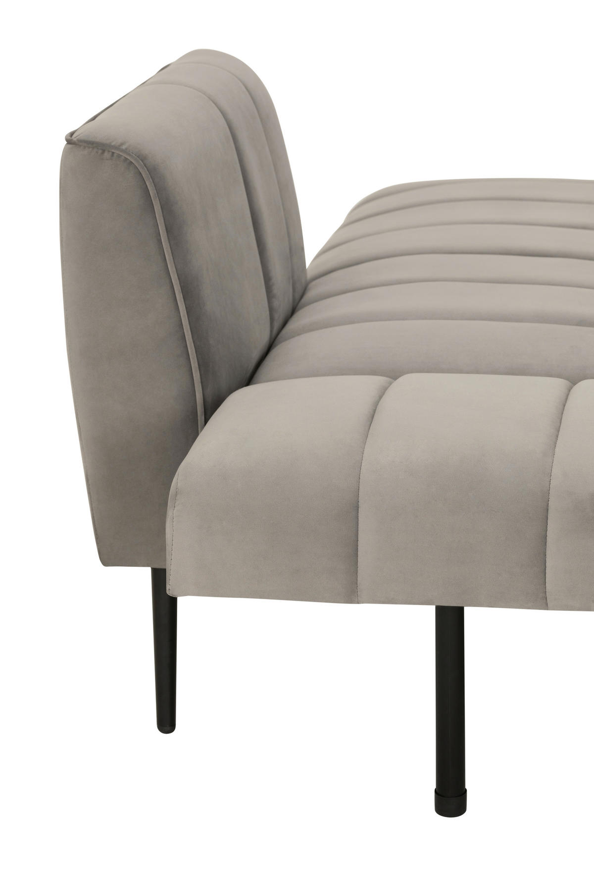 ECKSOFA Grau Samt  - Schwarz/Grau, MODERN, Textil/Metall (253/87/169cm) - P & B