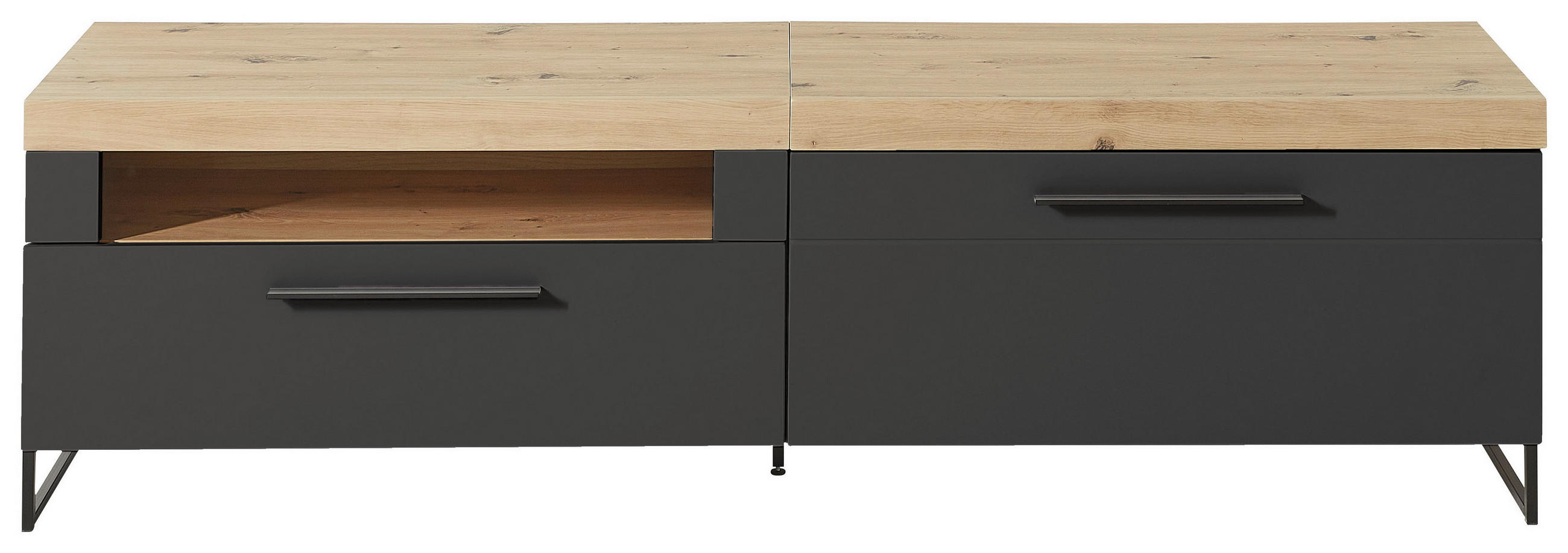 Livetastic TV DIEL, grafitová, farba duba, 192/55/44 cm