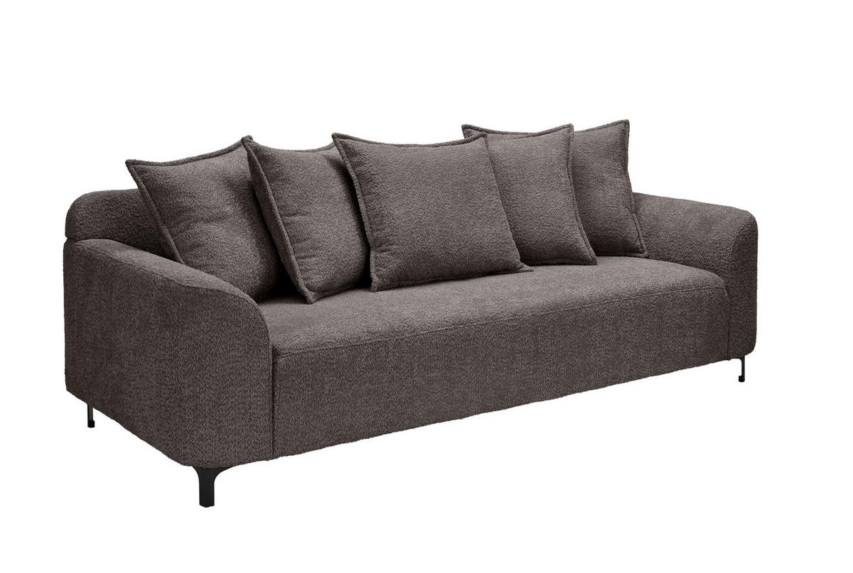 3-SITZER-SOFA Chenille Anthrazit  - Anthrazit/Schwarz, KONVENTIONELL, Textil/Metall (228/84/99cm) - Carryhome