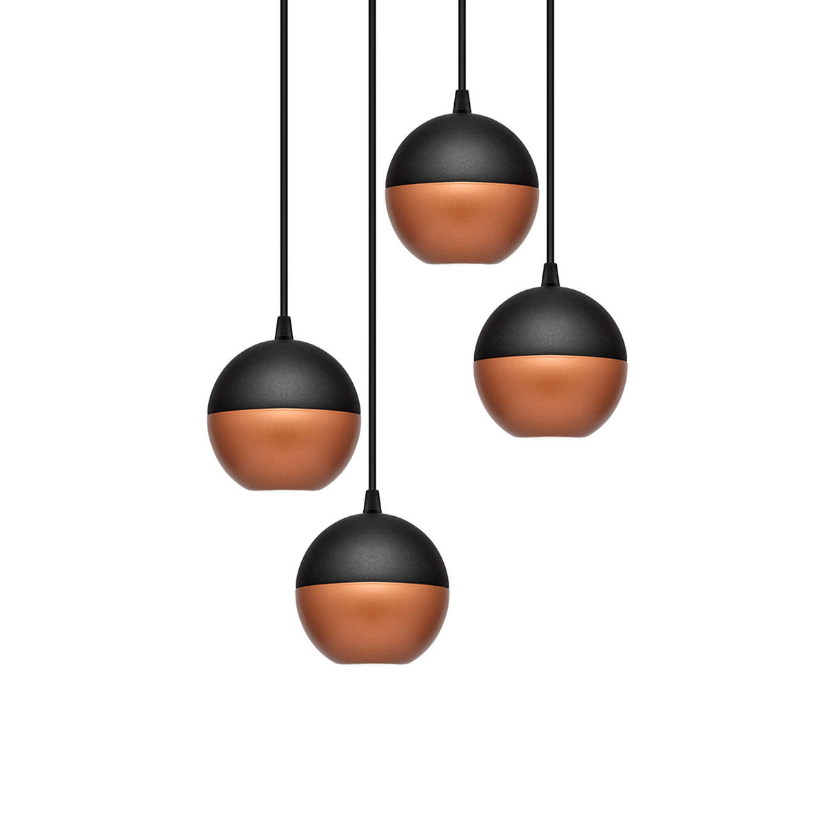 HÄNGELEUCHTE  35/35/90 cm    - Schwarz/Kupferfarben, Trend, Metall (35/35/90cm)