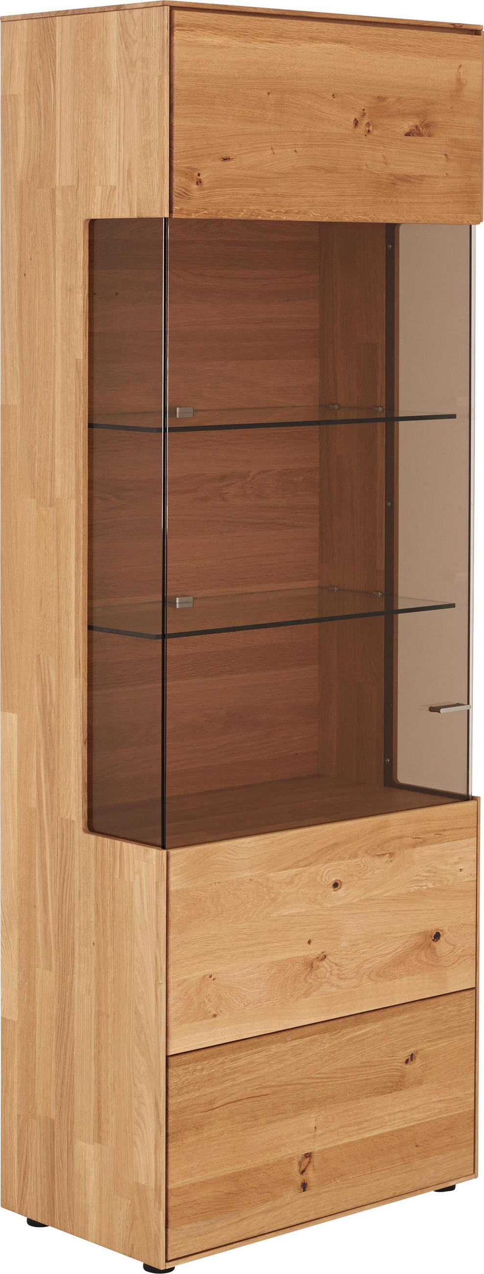 Vitrine in massiv Wildeiche Eichefarben