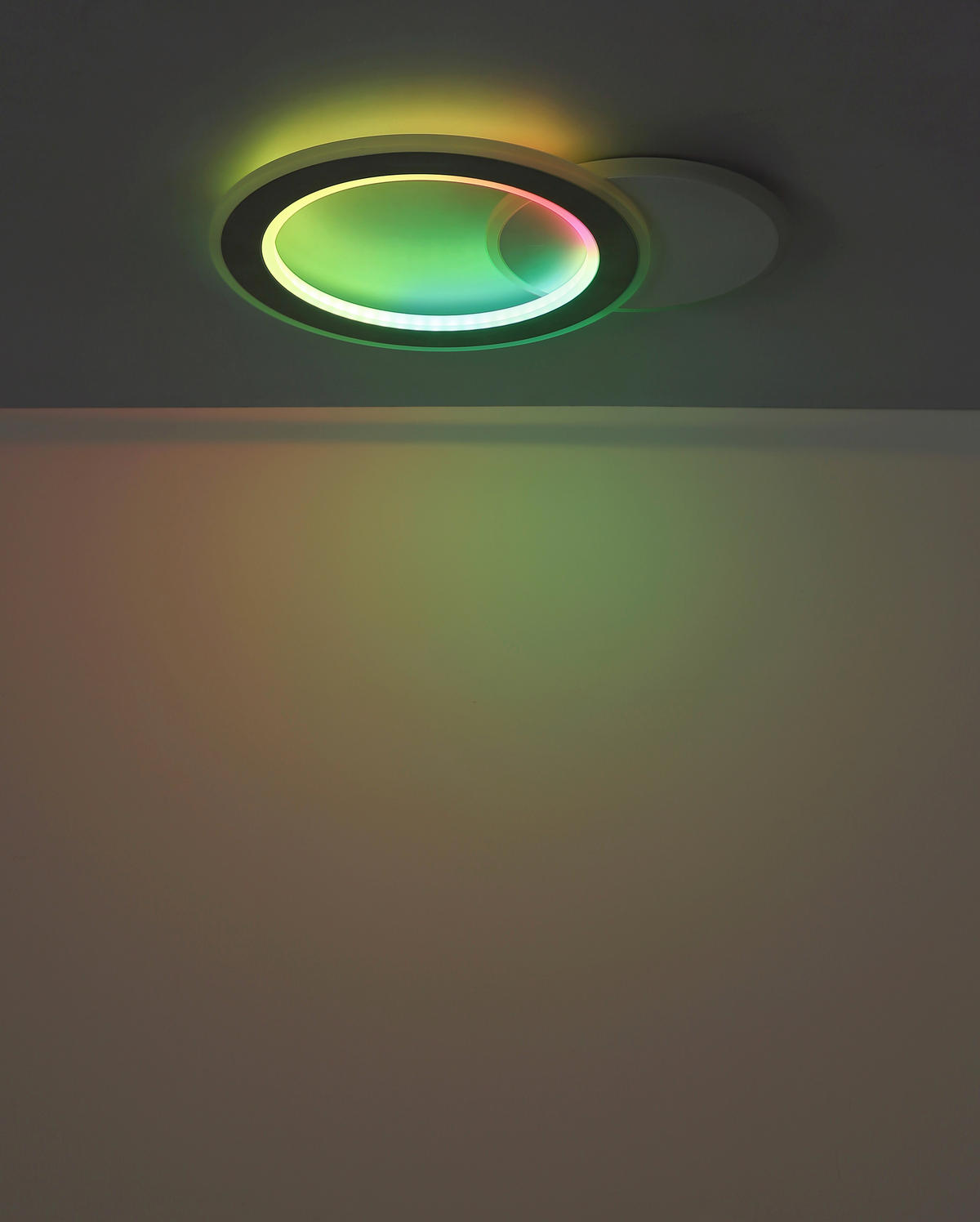 LED-DECKENLEUCHTE 51/38/4 cm   - Hellgrau/Schwarz, Design, Kunststoff/Metall (51/38/4cm) - Globo