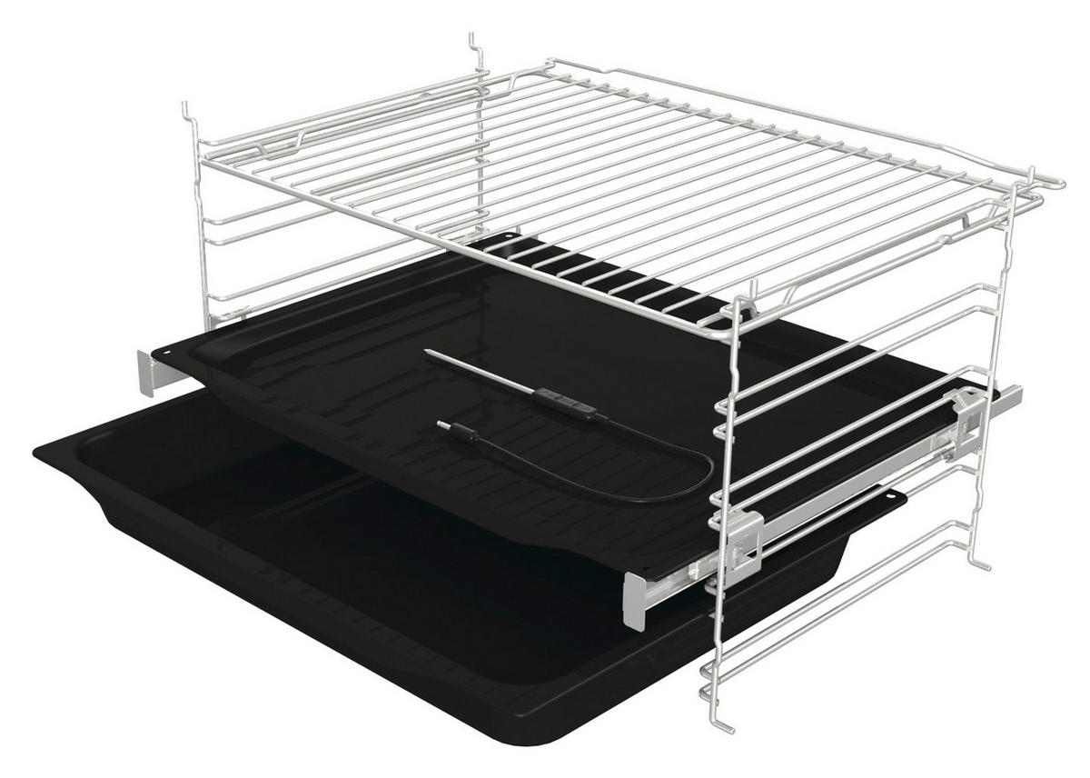 BACKOFENSET BLACK PEPPER SIBB  - Schwarz, Basics, Glas/Metall (59,5/59,5/56,4cm) - Gorenje