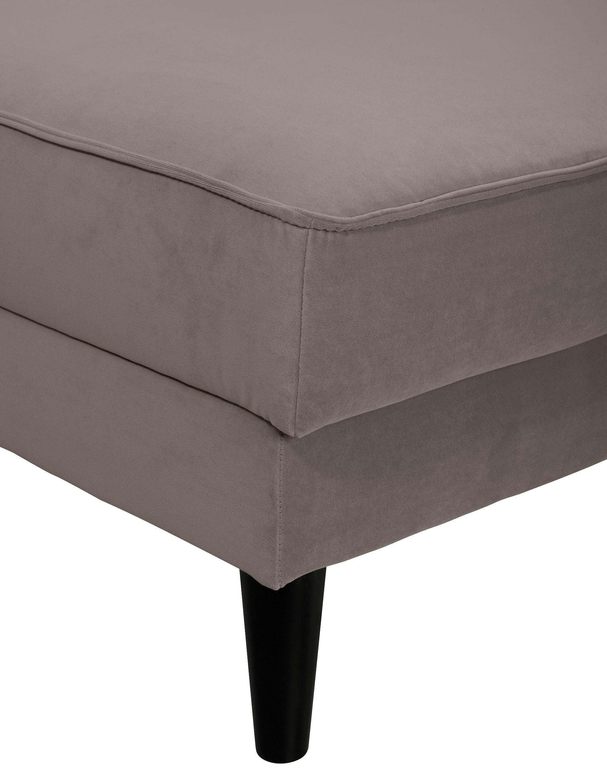 ECKSOFA LUMBER JACK Taupe Velours  - Taupe/Wengefarben, MODERN, Holz/Textil (167/308cm) - Trendmanufaktur