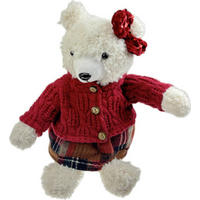 DEKORAČNÝ MEDVEĎ - biela, Basics, textil (25/15/36cm)