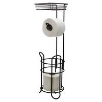 TOILETTENPAPIERHALTER  in Metall  - Schwarz, Basics, Metall (18/59/16cm) - Sadena