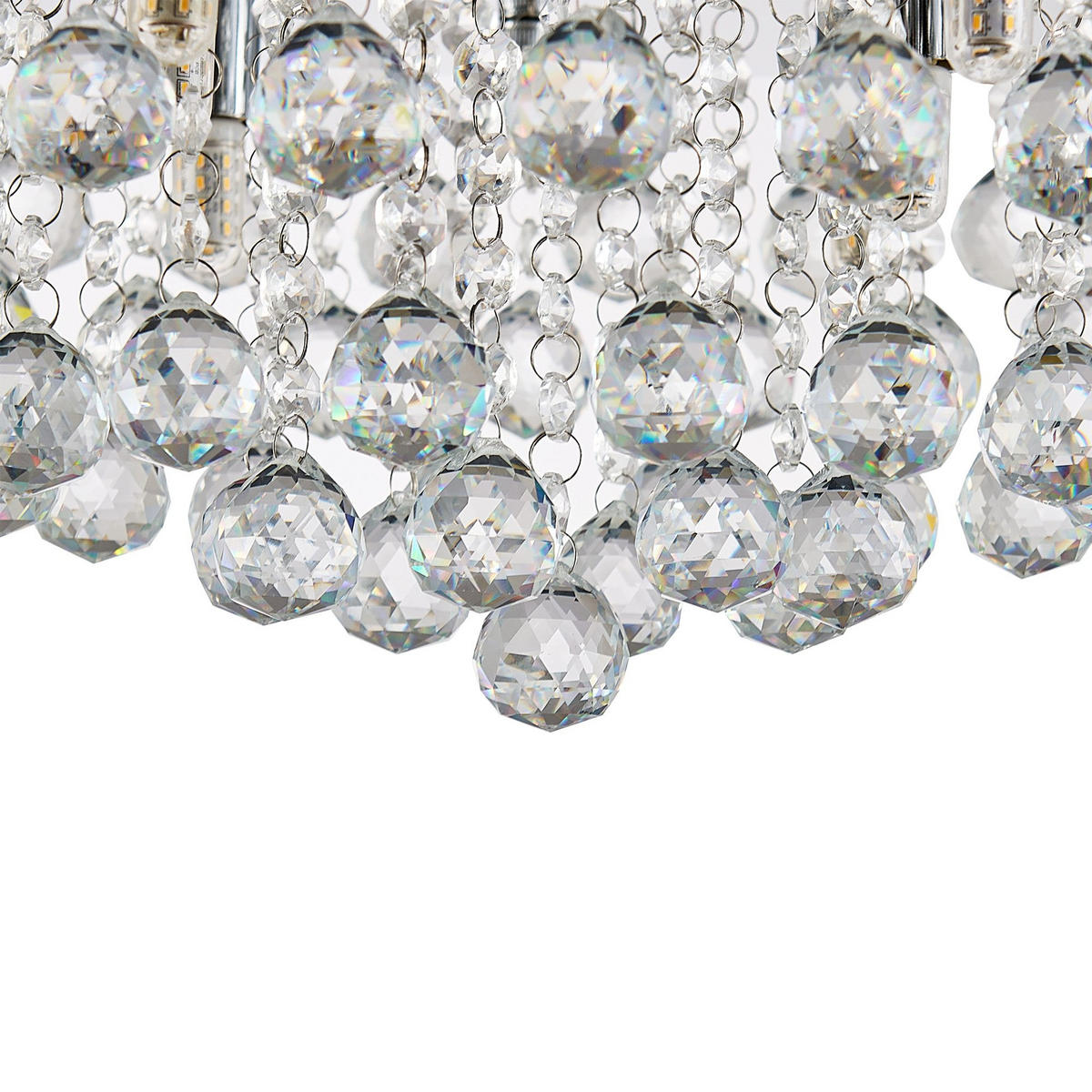 DECKENLEUCHTE Eastbourne 55/22 cm   - Chromfarben, KONVENTIONELL, Glas/Metall (55/22cm) - Novel