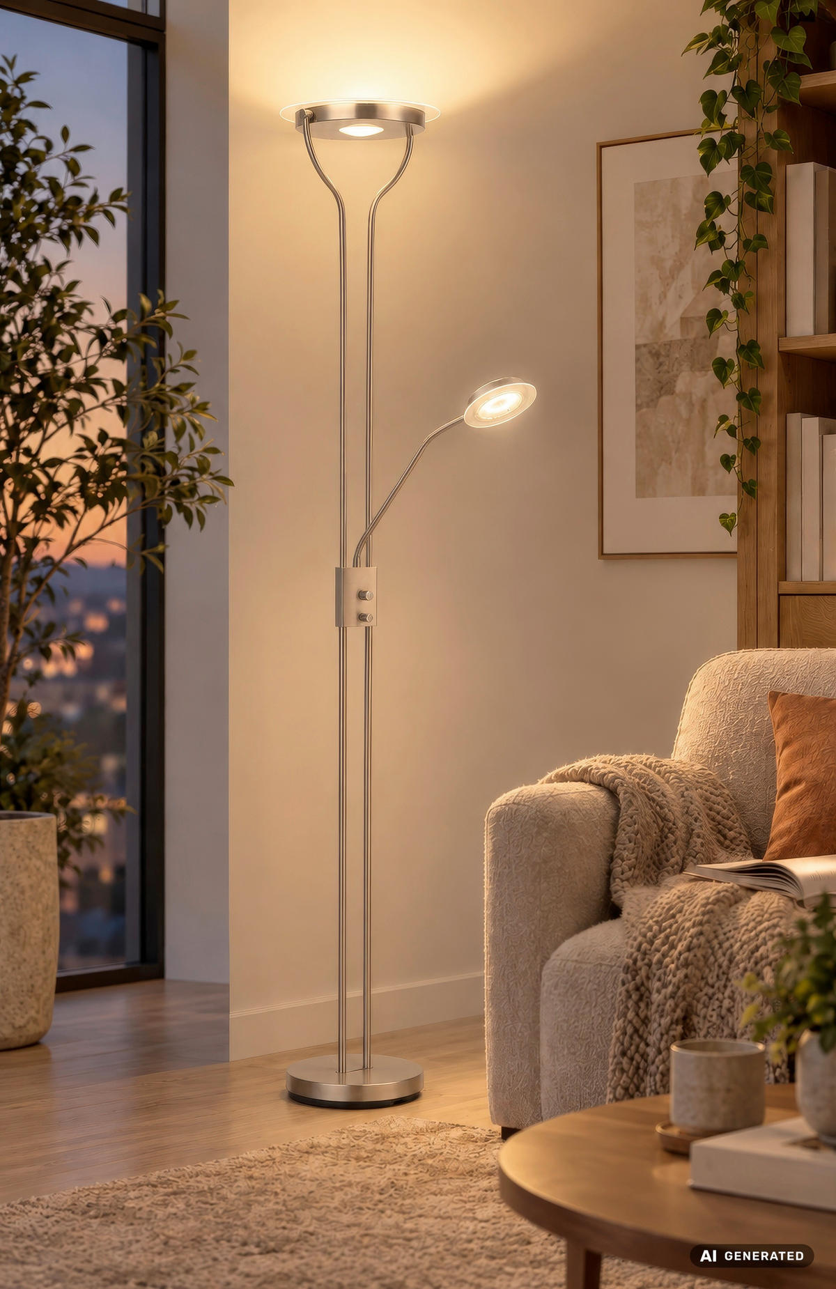LED-STEHLEUCHTE Briant 28/25,5/180 cm  - Transparent/Schwarz, Design, Glas/Kunststoff (28/25,5/180cm) - Globo
