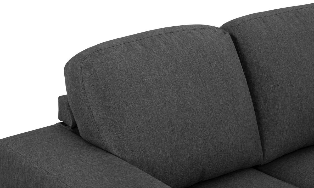 ECKSOFA Eckteil  Grau Leinenoptik  - Schwarz/Grau, KONVENTIONELL, Kunststoff/Textil (208/85/148cm) - MID.YOU