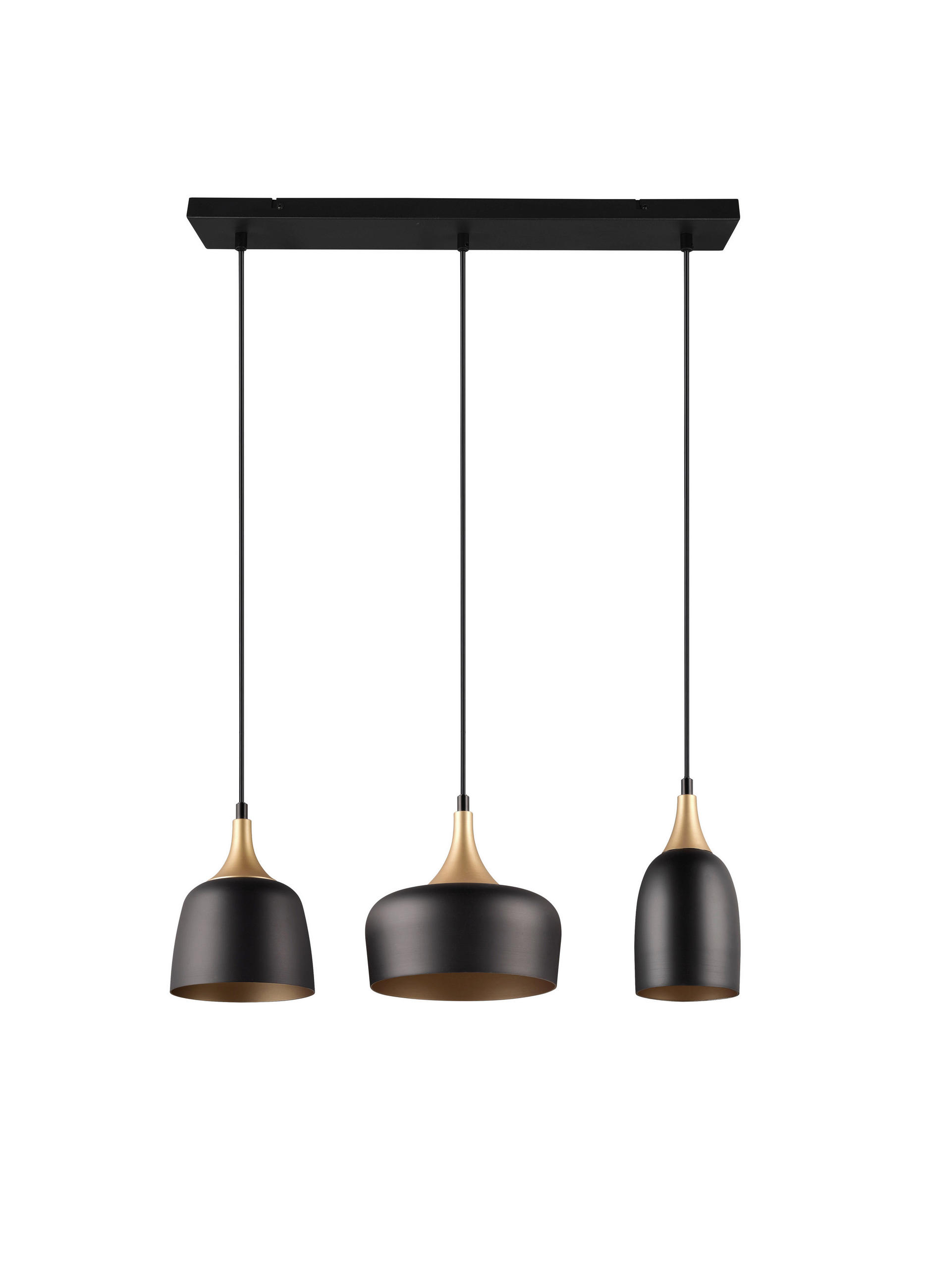 HÄNGLAMPA CHIRAZ 63/20/150 cm  - svart/guldfärgad, Design, metall (63/20/150cm) - Trio Leuchten