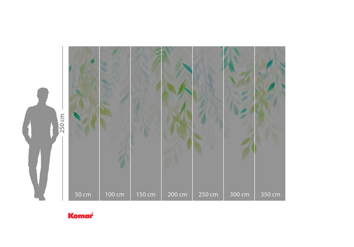 NON WOVEN-TAPET 350/250 cm  - vit/grön, Basics (350/250cm) - Komar