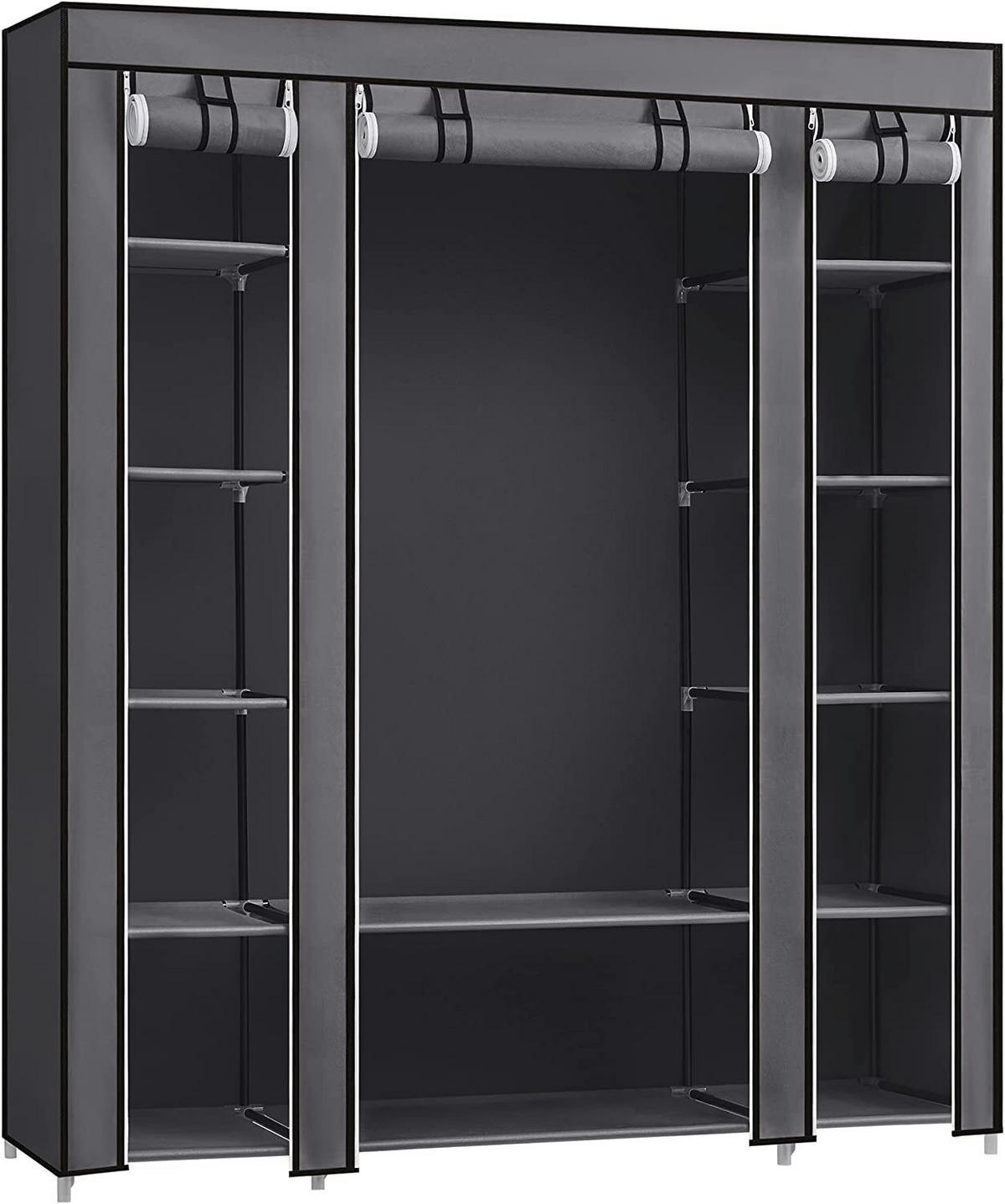 STOFFSCHRANK Grau  - Grau, Trend, Kunststoff/Textil (150/175/45cm) - Boxxx
