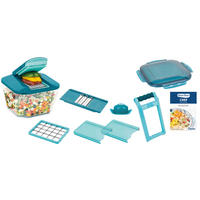 GEMÜSESCHNEIDERSET Nicer Dicer Chef Pro  - Petrol, Basics, Kunststoff/Metall (25/20,5/24,5cm) - Genius
