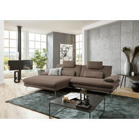 ECKSOFA in Webstoff Braun  - Schwarz/Braun, Design, Textil/Metall (184/284cm) - Dieter Knoll