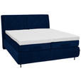 BOXSPRINGBETT 180/200 cm  in Dunkelblau  - Schwarz/Dunkelblau, KONVENTIONELL, Textil/Metall (180/200cm) - Dieter Knoll