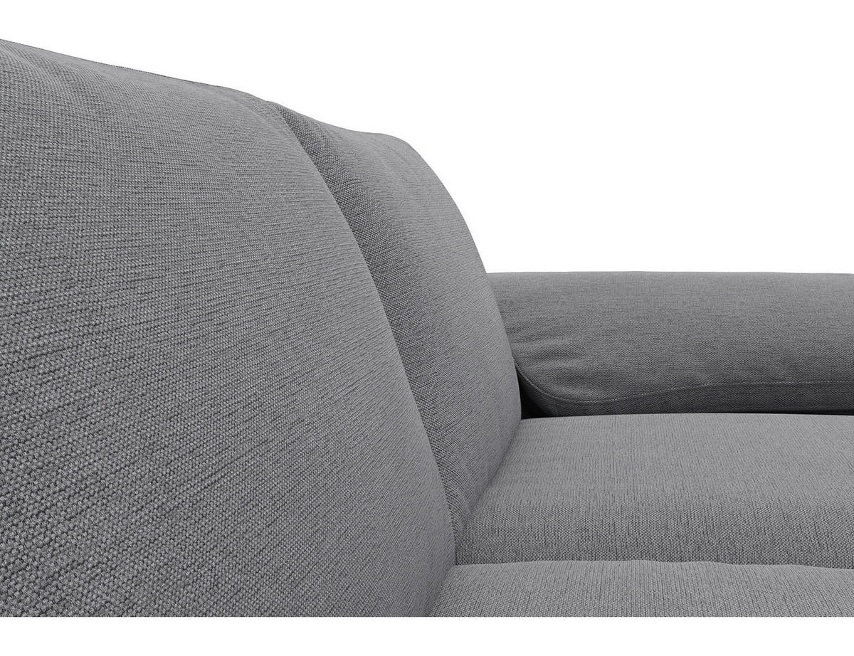 ECKSOFA Grau Flachgewebe  - Schwarz/Alufarben, Design, Textil/Metall (274/159cm) - Livetastic