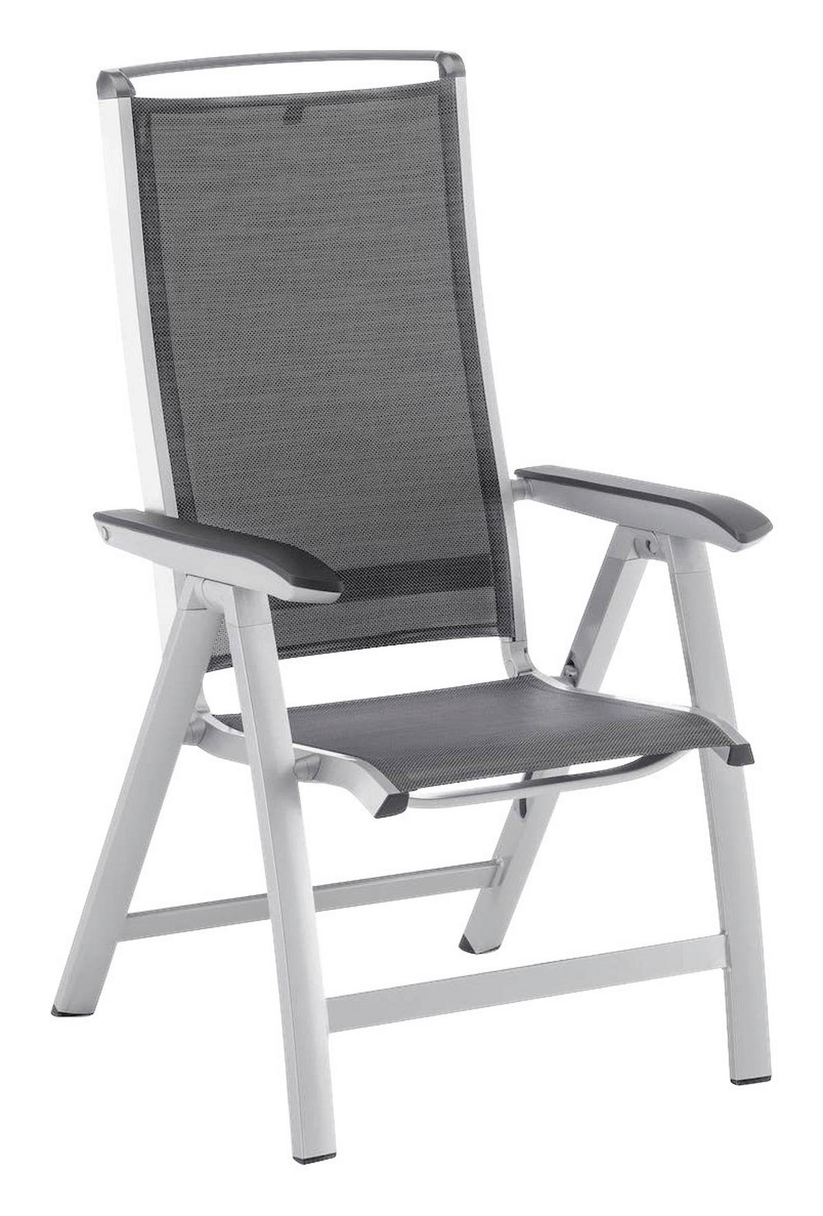 GARTENKLAPPSESSEL Aluminium Graphitfarben, Silberfarben  - Silberfarben/Graphitfarben, Basics, Textil/Metall (63/112/68cm) - Kettler