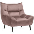 SESSEL Mikrofaser Altrosa    - Schwarz/Altrosa, Design, Textil/Metall (100/104/99cm) - Xora