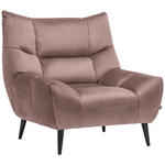 SESSEL in Mikrofaser Altrosa  - Schwarz/Altrosa, Design, Textil/Metall (100/104/99cm) - Xora