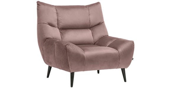 SESSEL Mikrofaser Altrosa    - Schwarz/Altrosa, Design, Textil/Metall (100/104/99cm) - Xora