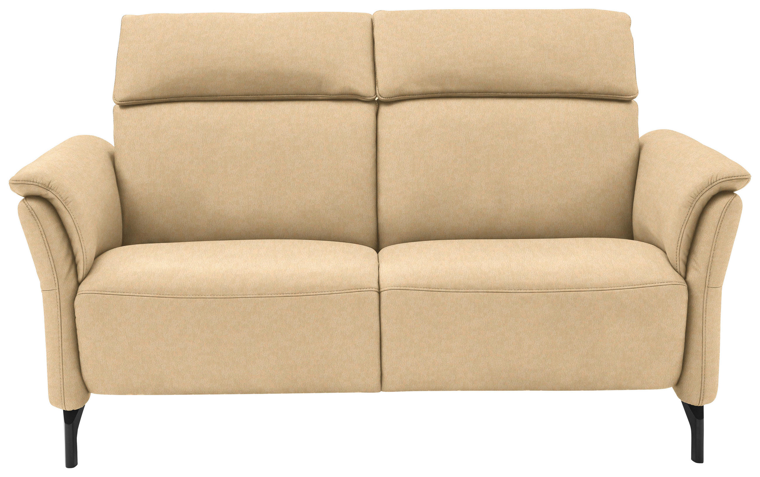 2-SITZER-SOFA in Mikrofaser Beige  - Beige/Schwarz, KONVENTIONELL, Textil/Metall (178/103/95cm) - Dieter Knoll