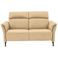 2-SITZER-SOFA in Mikrofaser Beige  - Beige/Schwarz, KONVENTIONELL, Textil/Metall (178/103/95cm) - Dieter Knoll