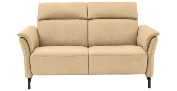 2-SITZER-SOFA in Mikrofaser Beige  - Beige/Schwarz, KONVENTIONELL, Textil/Metall (178/103/95cm) - Dieter Knoll