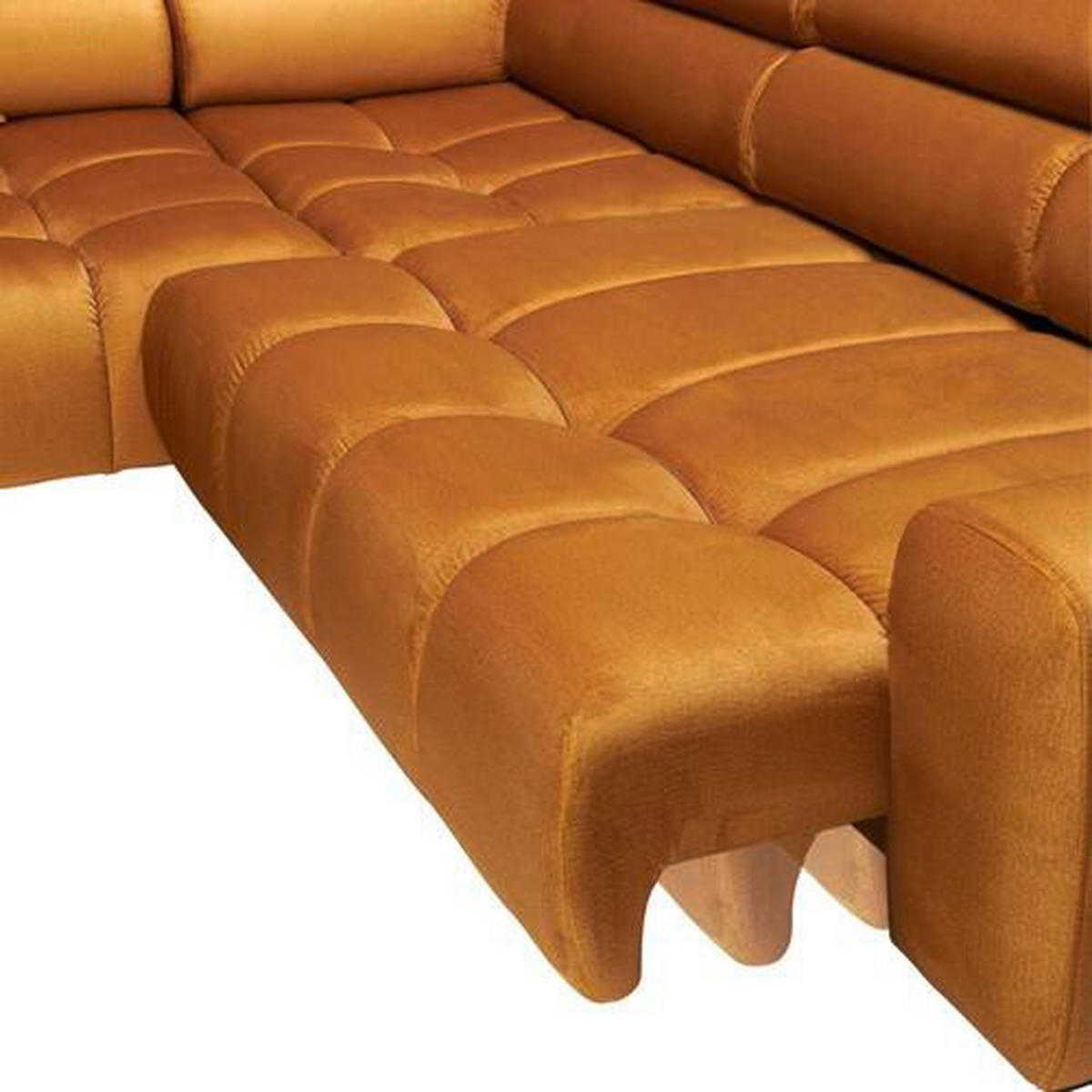 ECKSOFA in Webstoff Currygelb  - Currygelb/Schwarz, Design, Textil/Metall (270/177cm) - Welnova