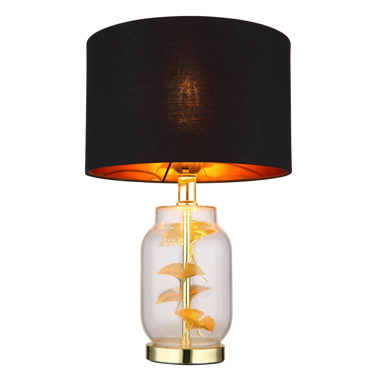 BORDSLAMPA GINKO 25/38 cm   - kromfärg/svart, Basics, metall/glas (25/38cm) - Globo