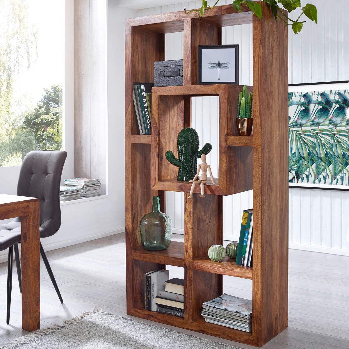 RAUMTEILER - Sheeshamfarben, Design, Holz (90/180/35cm) - MID.YOU