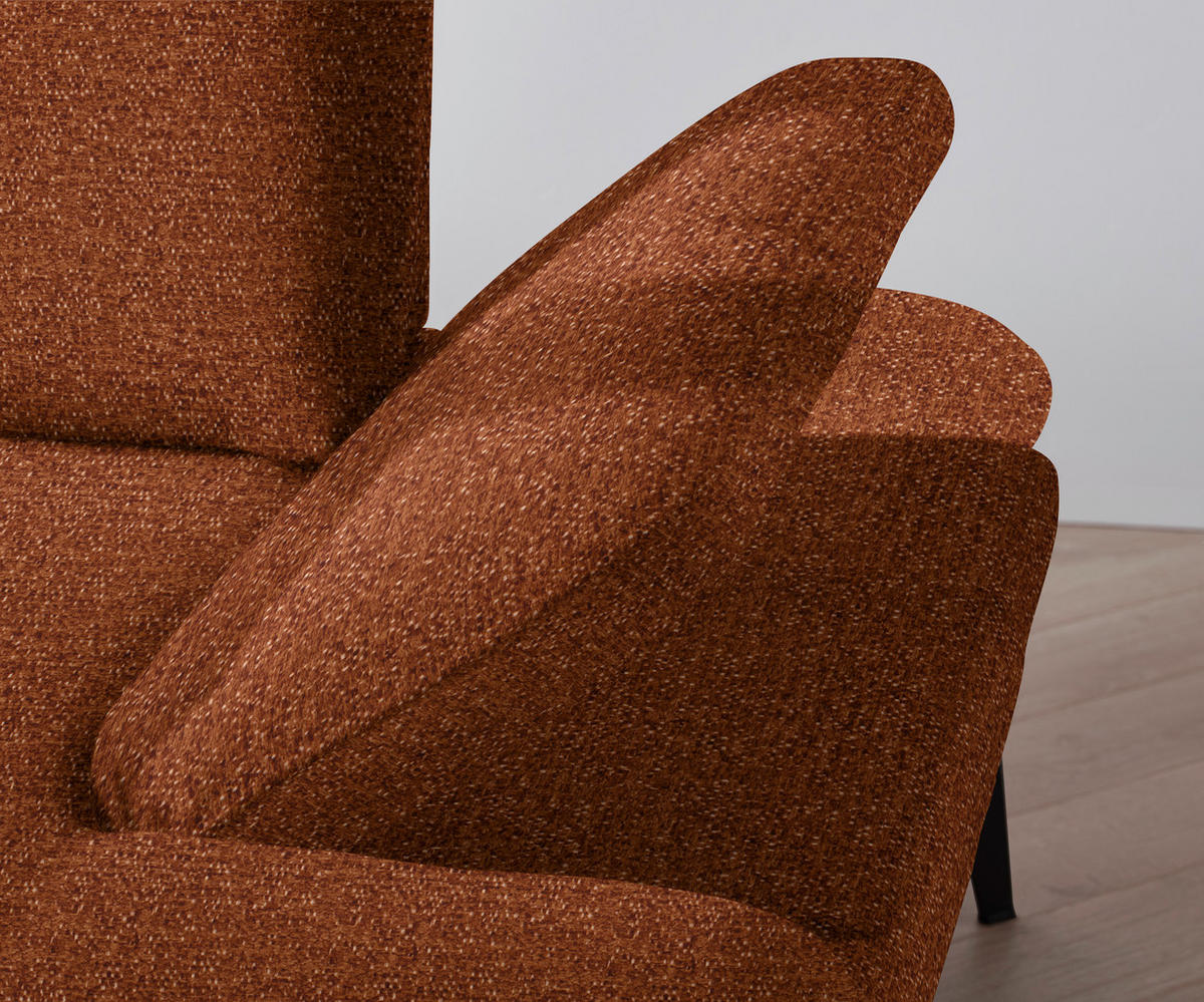 HÖRNSOFFA i vävt tyg rostfärgad  - svart/rostfärgad, Design, metall/textil (180/289cm) - MID.YOU
