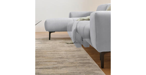 ECKSOFA in Chenille Silberfarben  167/311 cm  - Silberfarben/Schwarz, Design, Textil/Metall (167/311cm) - Xora
