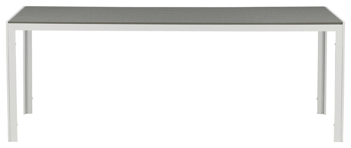 GARTENTISCH 205/90/75 cm Metall rechteckig  - Weiß/Grau, KONVENTIONELL, Metall (205/90/75cm) - Gardenson