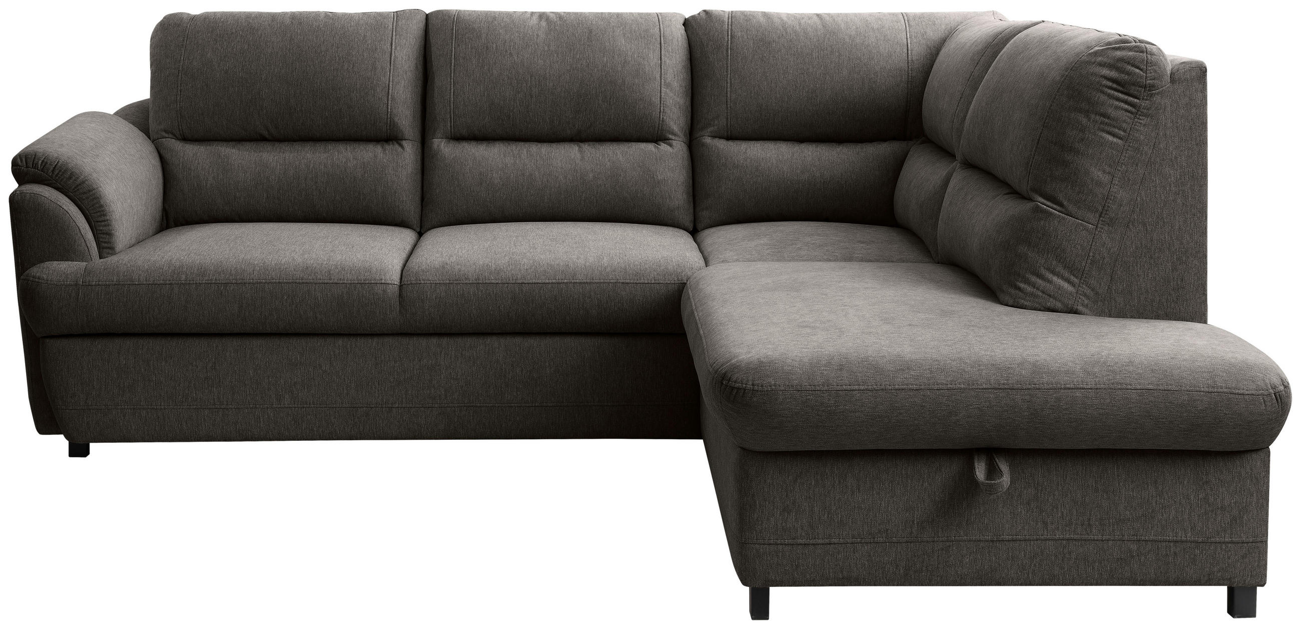 ECKSOFA in Braun  - Greige/Schwarz, Basics, Holz/Textil (240/200cm) - MID.YOU