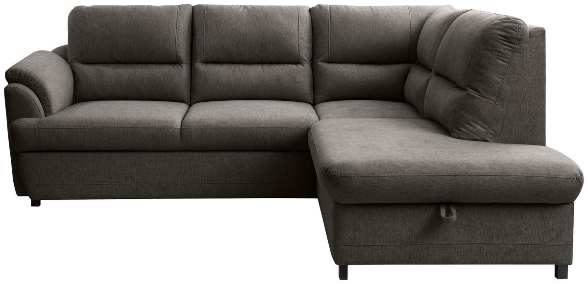 ECKSOFA in Braun  - Greige/Schwarz, Basics, Holz/Textil (240/200cm) - MID.YOU