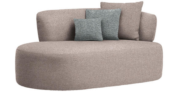 RÉCAMIERE  in Flachgewebe Hellbraun, Grau, Grün  - Hellbraun/Schwarz, MODERN, Kunststoff/Textil (166/86/105cm) - Hom`in