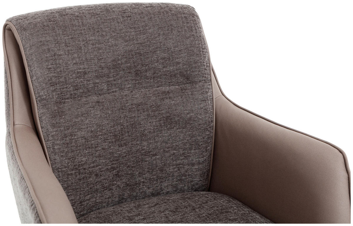 ARMLEHNSTUHL  in Eisen Chenille, Jacquard  - Schwarz/Grau, MODERN, Textil/Metall (62/92/68cm) - Livetastic