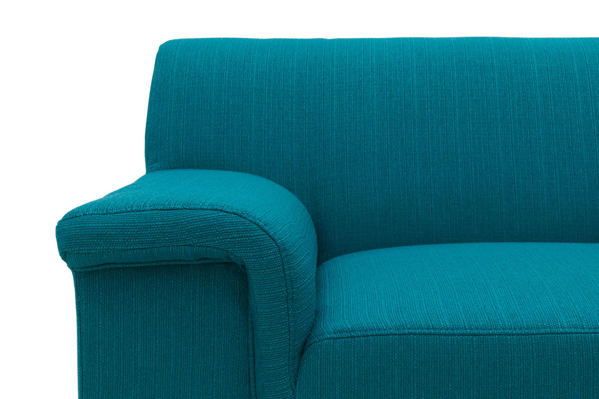 ECKSOFA Petrol Webstoff  - Chromfarben/Petrol, KONVENTIONELL, Textil/Metall (251/150cm) - MID.YOU
