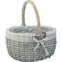 Coș De Cumpărături  - albastru/culoare natur, Lifestyle, lemn/textil (34/18/26/24cm) - Landscape