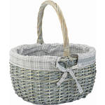 EINKAUFSKORB  - Blau/Naturfarben, LIFESTYLE, Holz/Textil (34/18/26/24cm) - Landscape