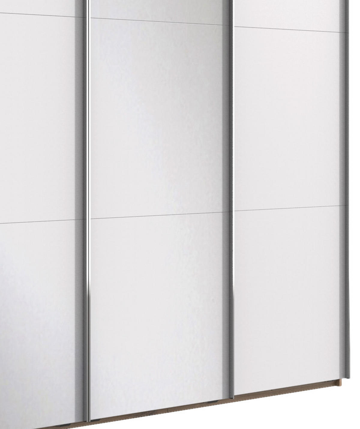 ŠATNÍ SKŘÍŇ SE ZRCADLEM, bílá, barvy dubu, 350/216/65 cm - bílá/barvy dubu, Basics, kov/kompozitní dřevo (350/216/65cm) - MID.YOU