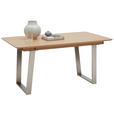 ESSTISCH      - Edelstahlfarben/Eichefarben, KONVENTIONELL, Holz/Metall (160/90/76cm) - Dieter Knoll