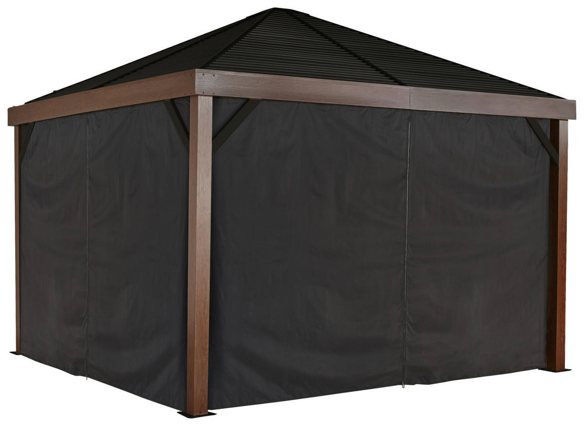 PAVILLON-SEITENTEIL   - Dunkelgrau/Anthrazit, Basics, Textil