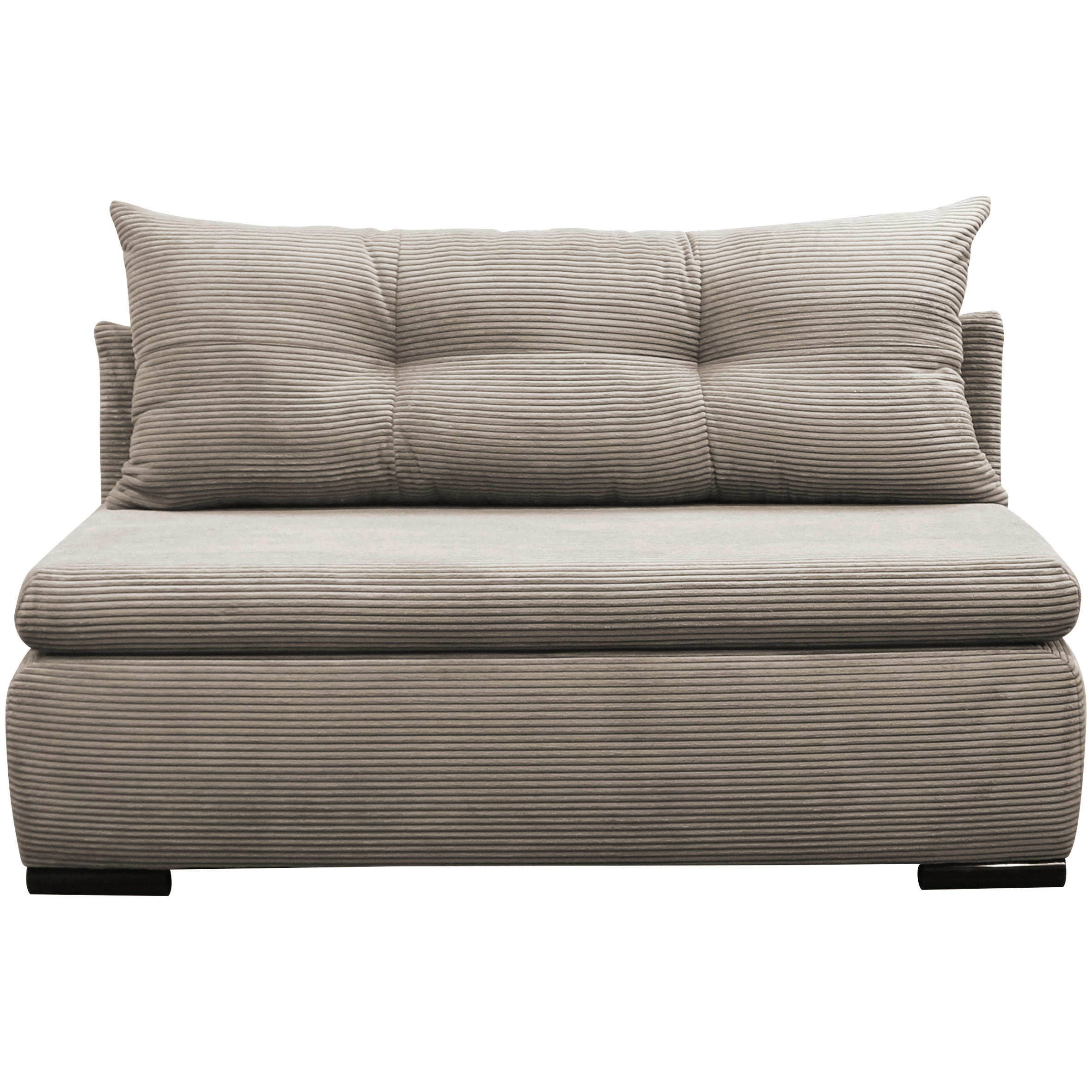 SCHLAFSOFA  mit Liegefunktion Cord Taupe  - Taupe/Schwarz, Design, Kunststoff/Textil (154/93/85cm) - MID.YOU
