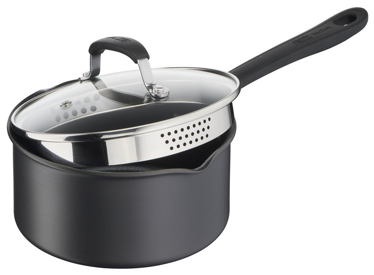 STEKGRYTA 18 cm  - svart/transparent, Design, metall/glas (18cm) - Tefal